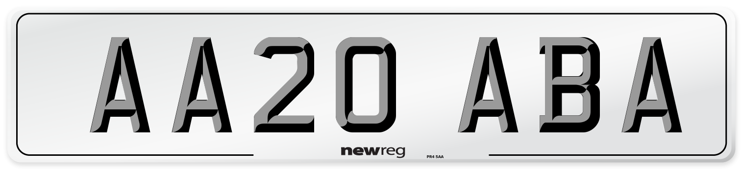 AA20 ABA Number Plate from New Reg